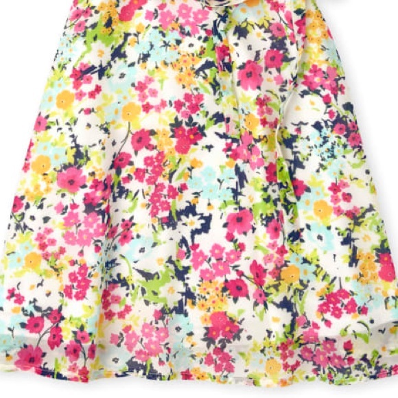 Girls Floral Cold Shoulder Dress Floral Kids YOUTH TEEN Dress Pink Yellow Green - Picture 3 of 10